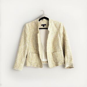 Ann Taylor Yellow Tweed Blazer Jacket Size 6 NWOT